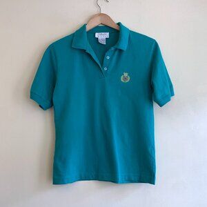 Vintage Green/Teal Polo with Crown Emblem by Talbots Petites Women Size P/S